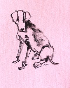 Esboço de cão a tinta de Santhosh ch