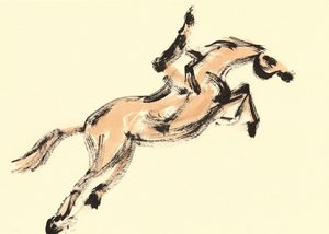 Cavaleiro num cavalo a saltar de Santhosh ch