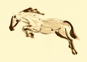 Cavalo sépia a saltar de Santhosh ch