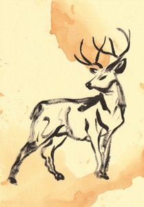 Majestoso veado a tinta de Santhosh ch