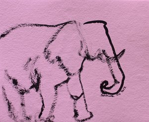 Elefante rosa minimalista de Santhosh ch