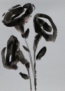 Flores minimalistas a tinta de Santhosh ch