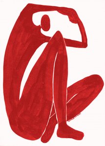 Abraço vermelho minimalista de Santhosh ch