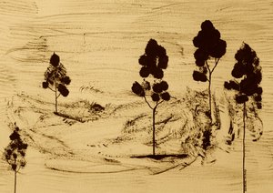 Paisagem minimalista em sépia de Santhosh ch