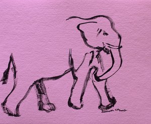Desenho de elefante cor-de-rosa de Santhosh ch
