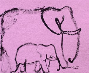 Família de elefantes cor-de-rosa de Santhosh ch