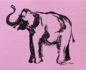 Tinta de elefante cor-de-rosa de Santhosh ch