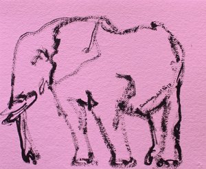Esboço de elefante cor-de-rosa de Santhosh ch