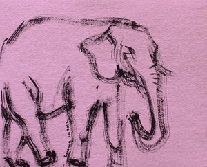 Esboço de elefante cor-de-rosa de Santhosh ch