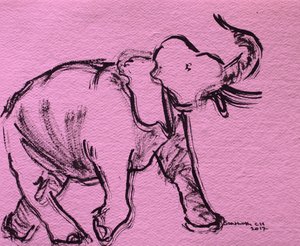 Esboço de elefante cor-de-rosa de Santhosh ch