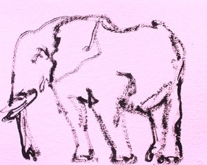 Esboço de um elefante cor-de-rosa de Santhosh ch