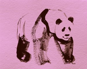 Pinceladas de panda cor-de-rosa de Santhosh ch