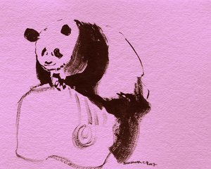 Esboço de panda cor-de-rosa de Santhosh ch