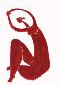 Figura feminina abstrata vermelha de Santhosh ch
