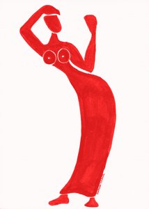 Mulher dançante vermelha de Santhosh ch