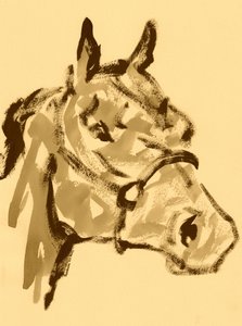 Retrato de cavalo em sépia de Santhosh ch