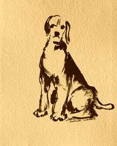 Esboço de beagle sentado de Santhosh ch