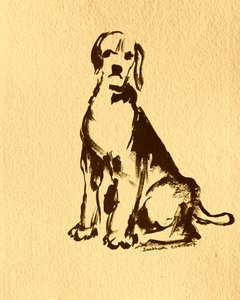 Cão sentado a tinta de Santhosh ch