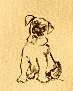 Esboço de um cachorro adorável de Santhosh ch