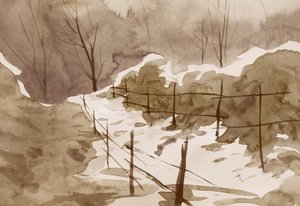 Tranquilo caminho de inverno de Santhosh ch