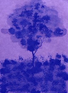 Árvore violeta em aguarela de Santhosh ch