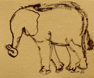 Esboço de um elefante a caminhar de Santhosh ch