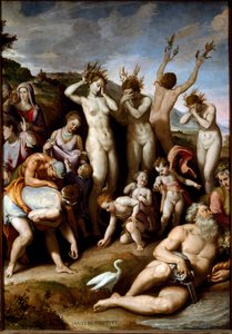 As Heliades foram transformadas em álamo e Cycnos foi transformado em cisne (Pintura