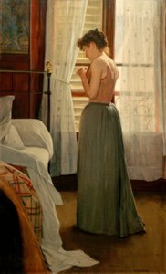 Interior com mulher de Santiago Rusiñol