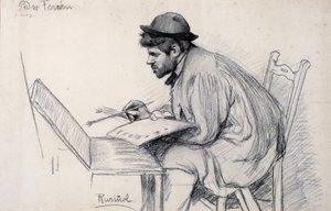 Retrato da pintura de Pere Ferran de Santiago Rusiñol