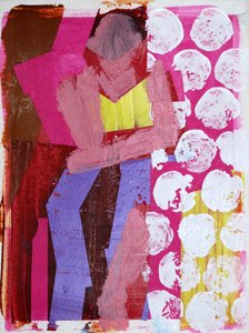 Elle #1, 2020 (acrílico sobre papel) de Sara Hayward