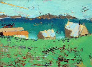 Farmstead Iona (acrílico sobre tela) de Sara Hayward