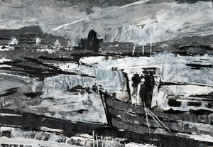 Amarração (pintura p/b) de Sara Hayward