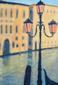 Rialto, Veneza (óleo no cartão) de Sara Hayward