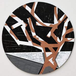 Twixt Heaven & Earth VI-B (acrílico sobre placa circular) de Sara Hayward