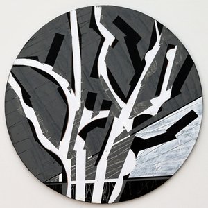 Twixt Heaven & Earth VII-B (acrílico sobre tábua circular) de Sara Hayward