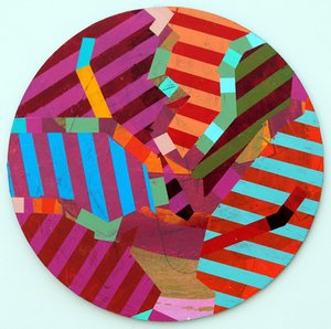 Twixt Heaven & Earth VIII-A (acrílico sobre placa circular) de Sara Hayward