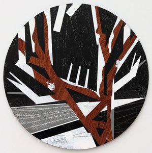 Twixt Heaven & Earth XVIII-B (acrílico sobre tábua circular) de Sara Hayward