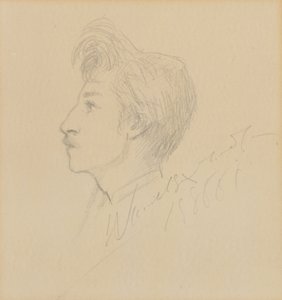 Retrato de W. Graham Robertson, sem data (grafite sobre papel) de Sarah Bernhardt
