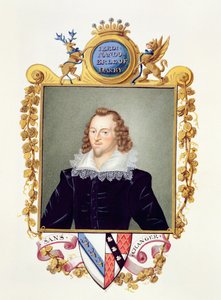 Retrato de Ferdinando Stanley (1559-94), 5º Conde de Derby, de &39;Memórias do Tribunal da Rainha Elizabeth&39;, publicado em 1825 (wc e guache sobre papel)