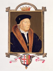 Retrato de Henry Bourchier (d.1539) 2º Conde de Essex de &39;Memórias do Tribunal da Rainha Elizabeth&39;, publicado em 1825 (wc e guache sobre papel)