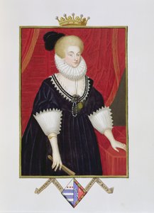 Retrato de Lady Catherine Gray (c.1538-1668) Condessa de Kent de &39;Memórias do Tribunal da Rainha Elizabeth&39;, publicado em 1825 (wc e guache sobre papel)