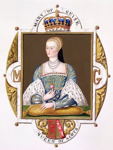 Retrato de Maria de Guise (1515-60) Rainha da Escócia de &39;Memórias do Tribunal da Rainha Elizabeth&39;, publicado em 1825 (wc e guache sobre papel)