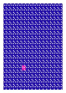 Impressão repetida da casa de papel azul, 2014 (impressão gráfica giclee) de Sarah Evans