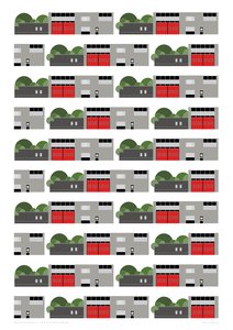 Repetição da impressão do quartel de bombeiros, 2014 (impressão gráfica giclee)