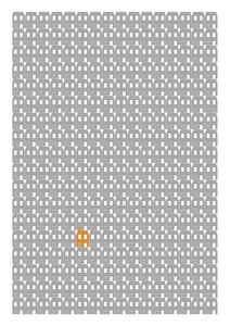 Repetição da impressão da casa de papel cinzento, 2014 (impressão gráfica giclee)