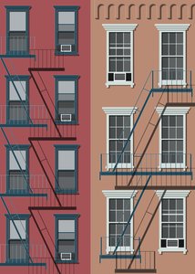 Casa da cidade de Nova Iorque, 2017 (digital) de Sarah Evans