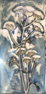 Hogweed (acrílico a bordo) 2020 de Sarah Thompson Engels