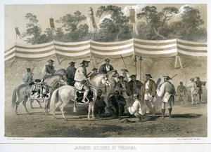 Soldados japoneses em Yukuhama, Japão, c1845 de Sarony and Co