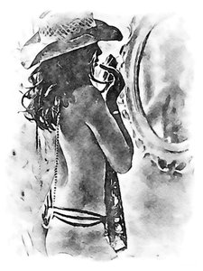 Mulher com chapéu de cowboy