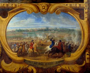 As Ações de Louis II Príncipe de Bourbon Conde (Bourbon-Conde) conhecido como Grand Conde (1621-1686), Batalha do Conde Brie Robert Detail, Pintura do Salvador Le Conte (Leconte, Le Comte, Lecomte) (1659-1694) Chantilly do século XVII, Musee Conde